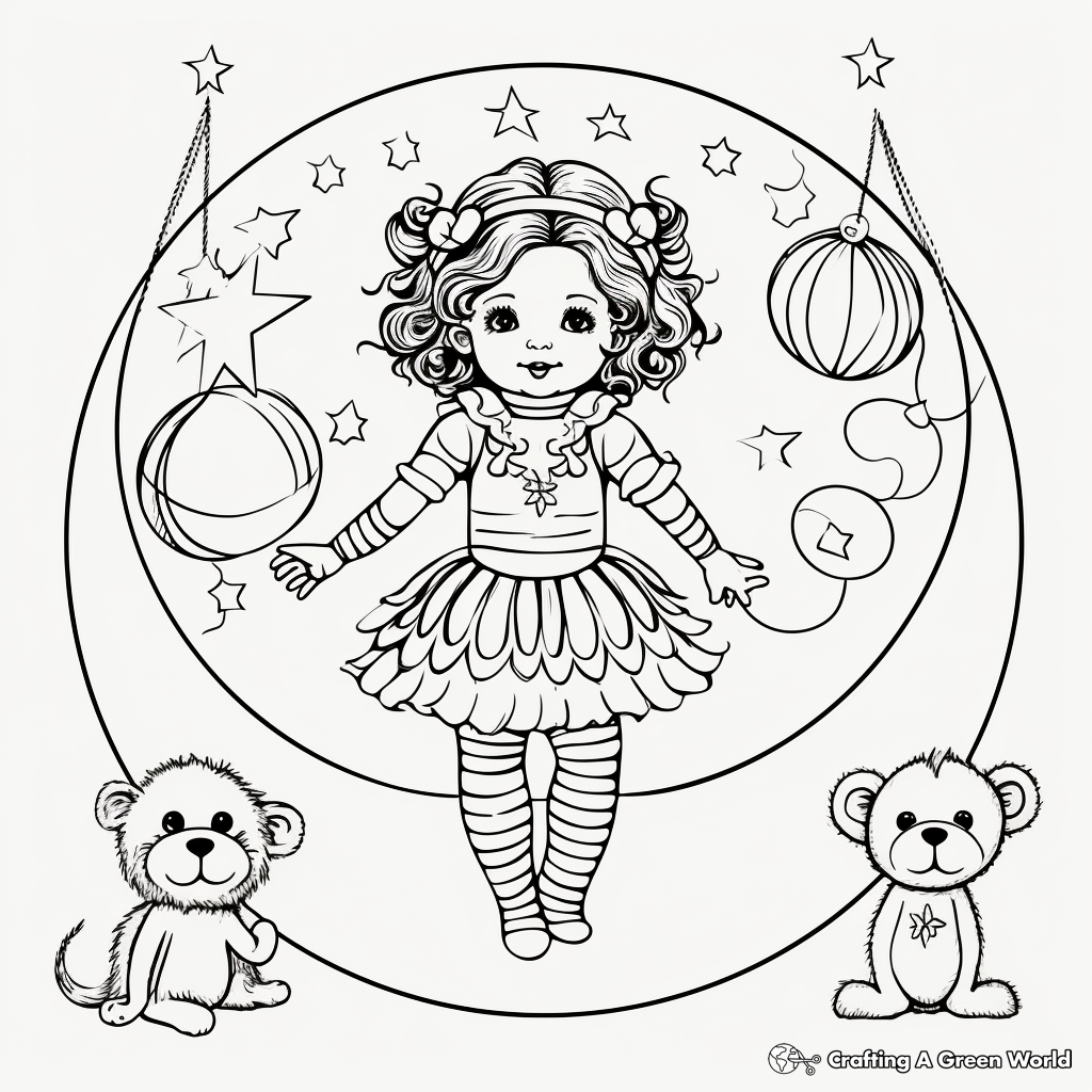 Baby Girl Circus Monkey Coloring Pages 1