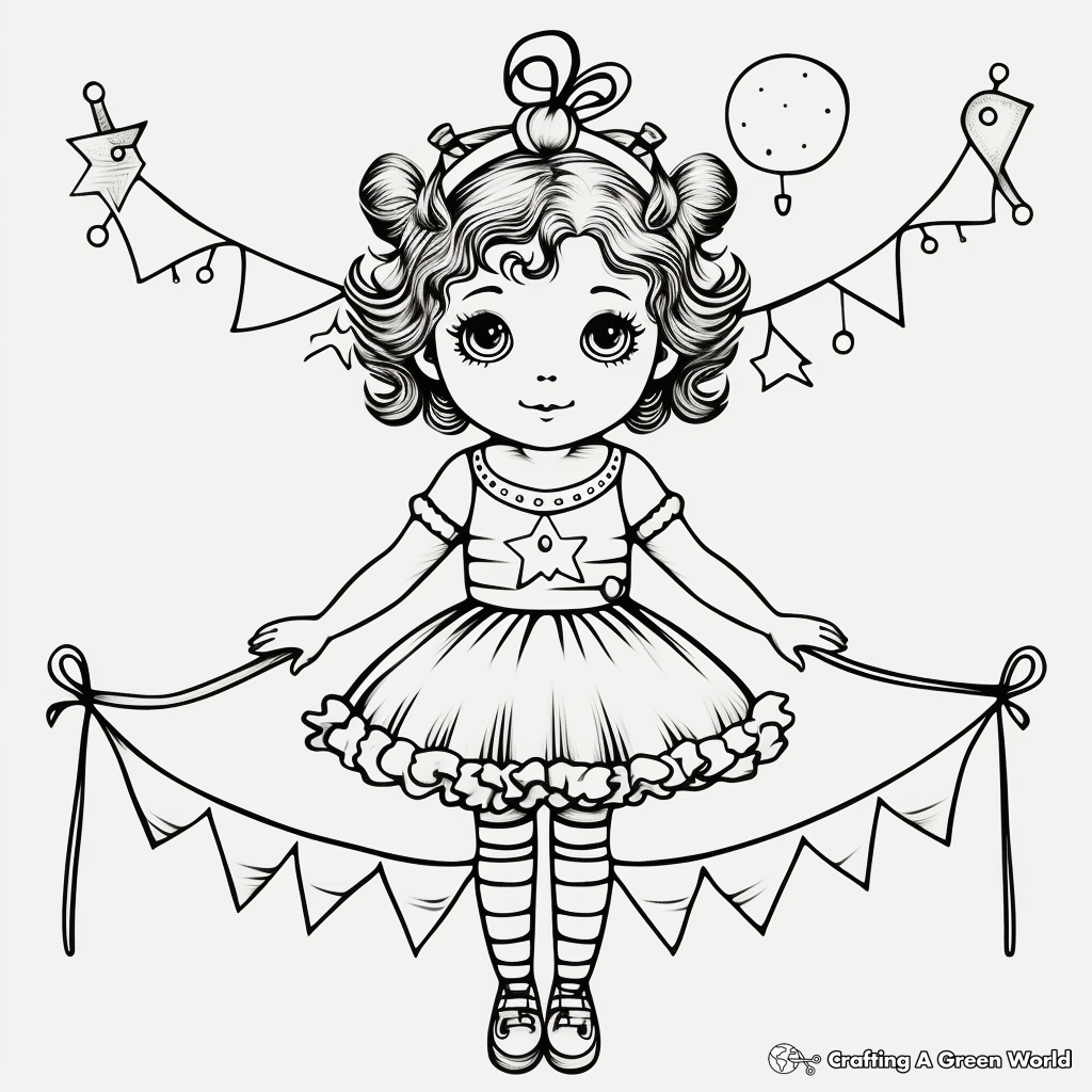 Baby Girl Circus Monkey Coloring Pages 4
