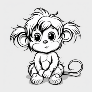Baby Girl Zoo Monkey Coloring Pages 3