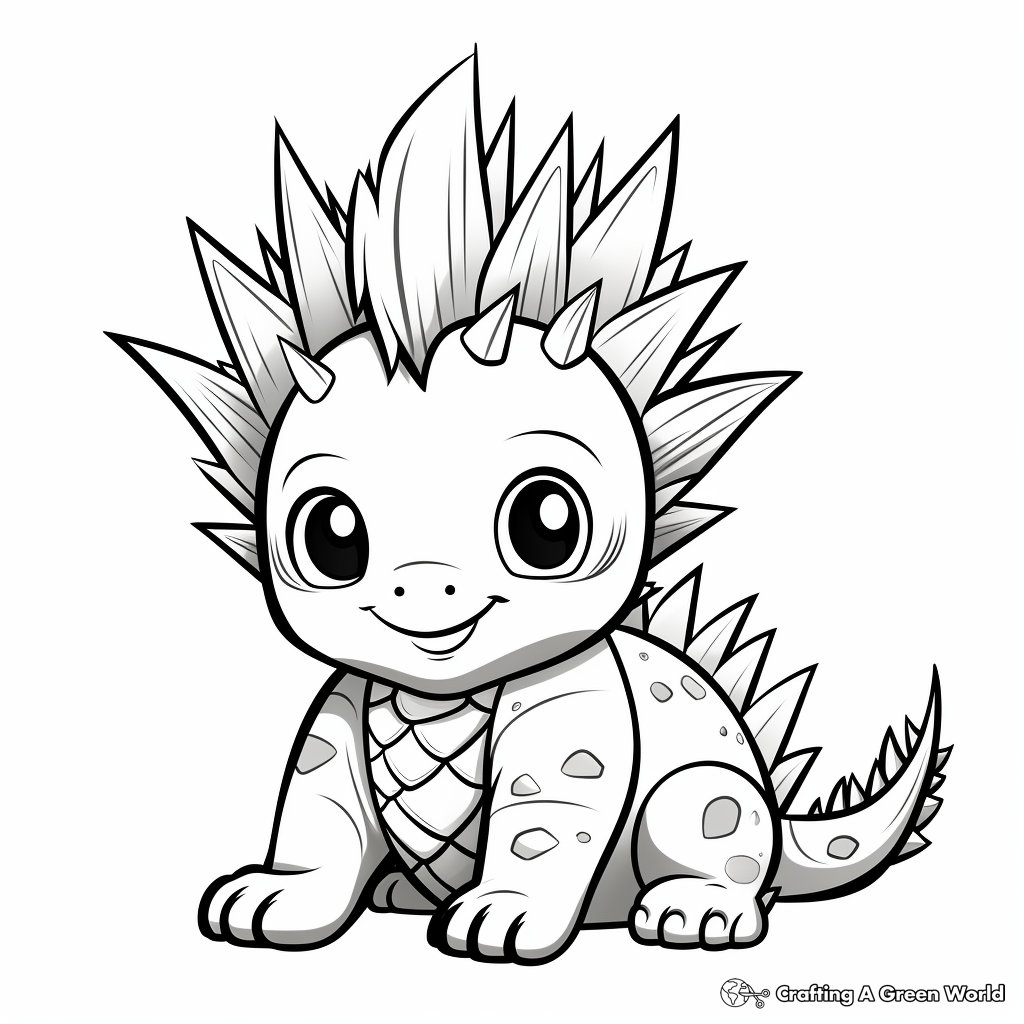 Baby Kentrosaurus Dino Coloring Pages for Children 2