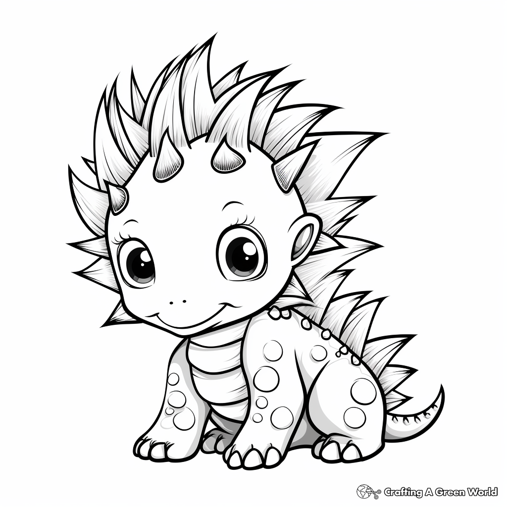 Baby Kentrosaurus Dino Coloring Pages for Children 3