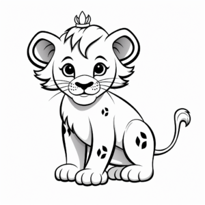 Baby Lion Cub Coloring Pages: King of the Jungle 2