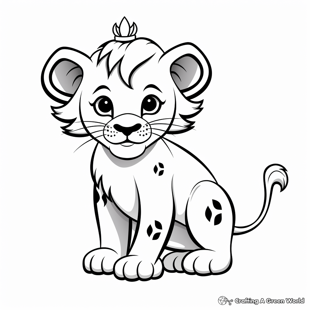 Baby Lion Cub Coloring Pages: King of the Jungle 2