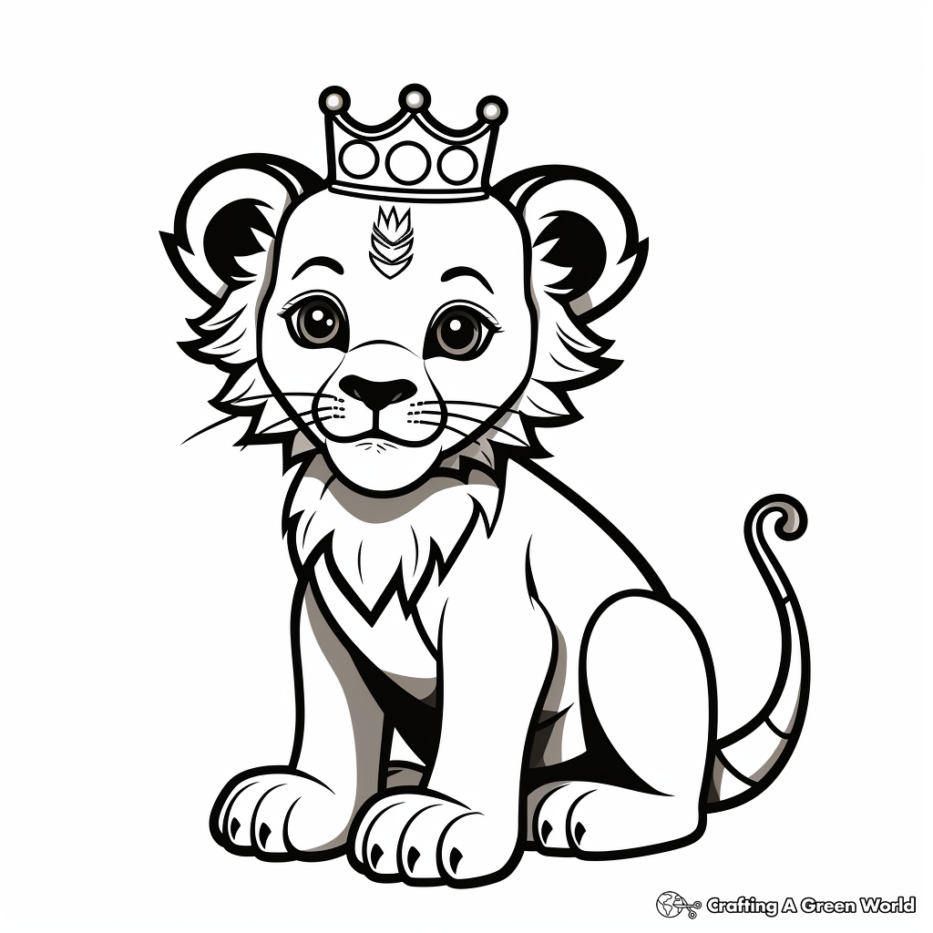 Baby Lion Cub Coloring Pages: King of the Jungle 3