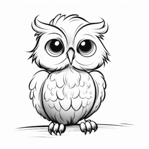 Baby Owl Night-Time Coloring Pages 4