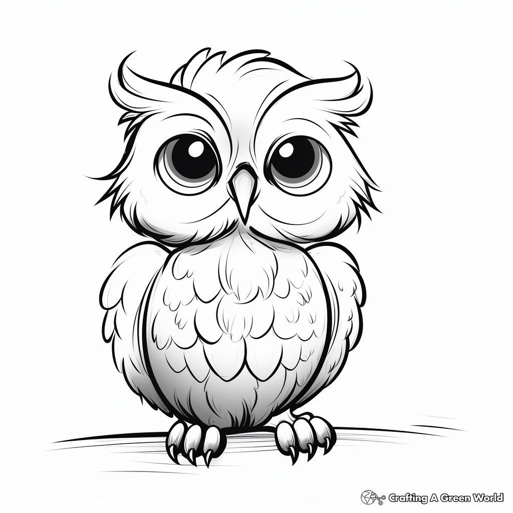 Baby Owl Night-Time Coloring Pages 4