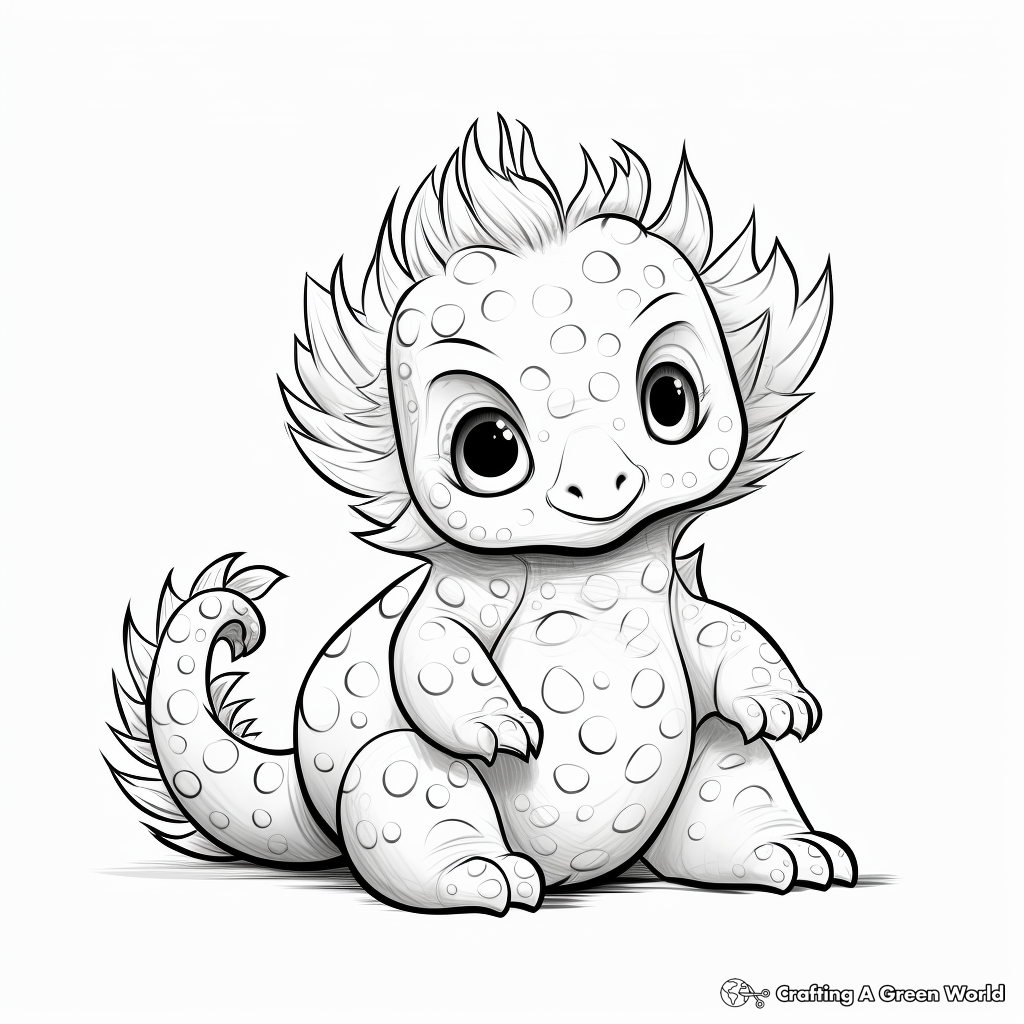 Baby Pachycephalosaurus Just Hatched Coloring Pages 1