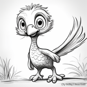 Baby Pyroraptor and Mother Coloring Pages 1