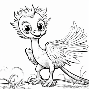 Baby Pyroraptor and Mother Coloring Pages 2