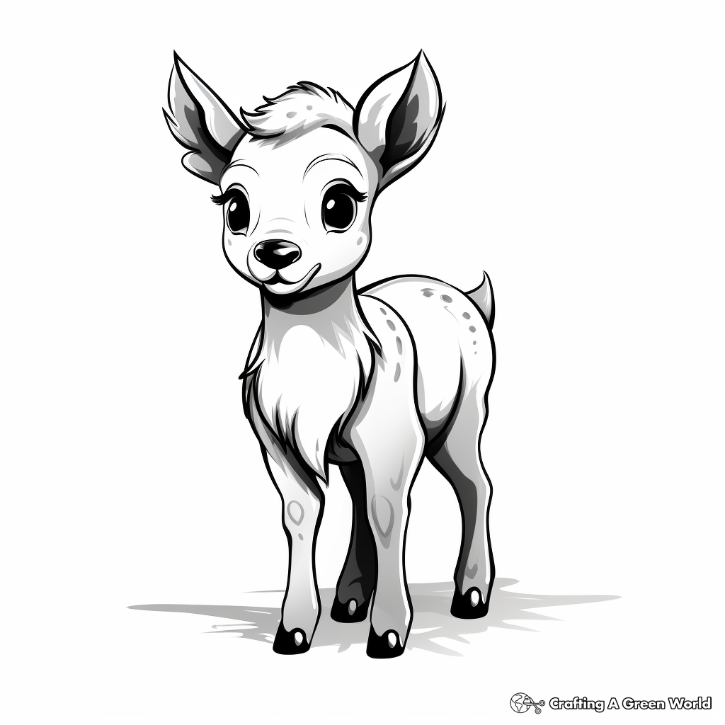 Baby Reindeer in The Snow Coloring Pages 1