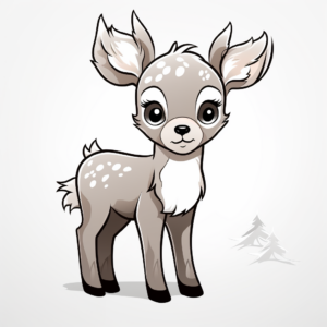 Baby Reindeer in The Snow Coloring Pages 4