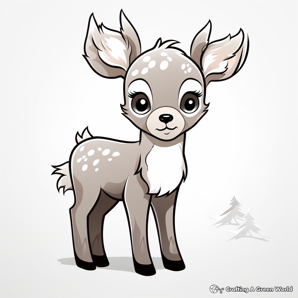 Baby Reindeer in The Snow Coloring Pages 4