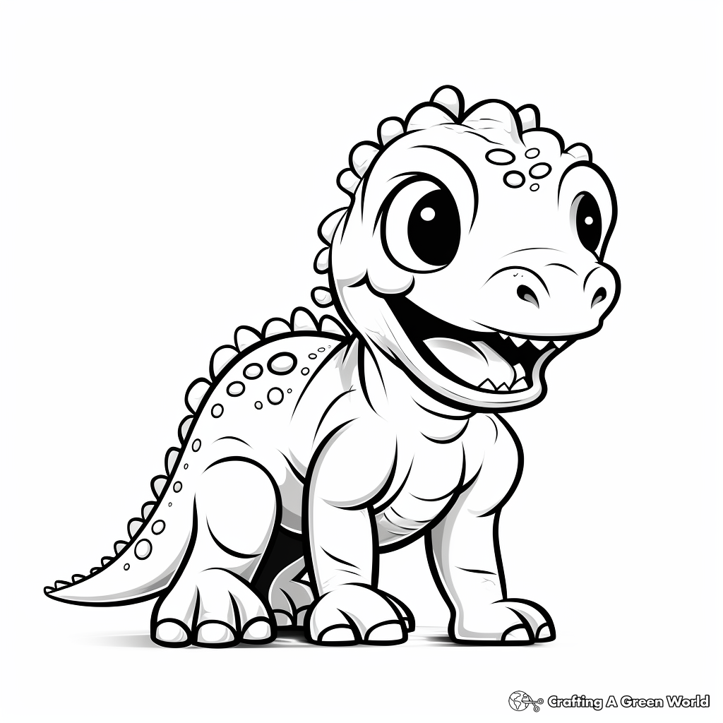 Baby T Rex Coloring Pages for Children 2