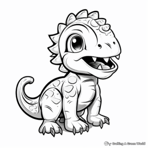Baby T Rex Coloring Pages for Children 4