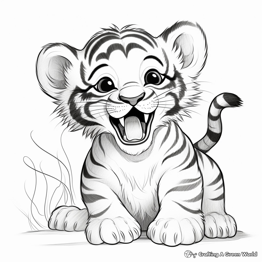 Baby Tiger’s First Roar Coloring Pages 1