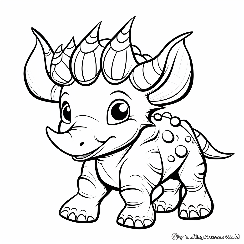 Baby Triceratops Arrival: A Cute Coloring Page 4