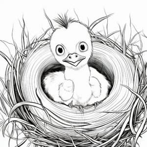 Baby Turkey in its Nest Coloring Pages 3