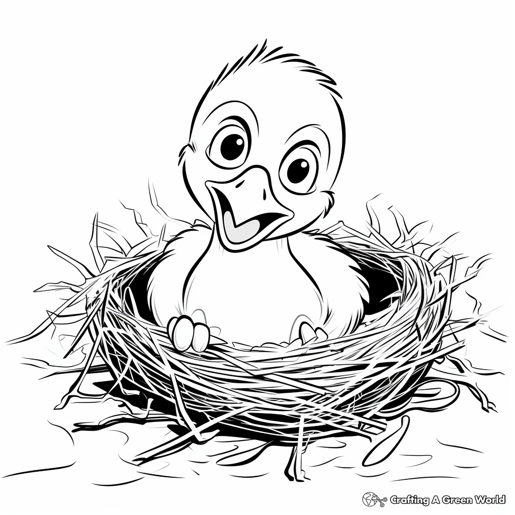 Baby Turkey in its Nest Coloring Pages 4