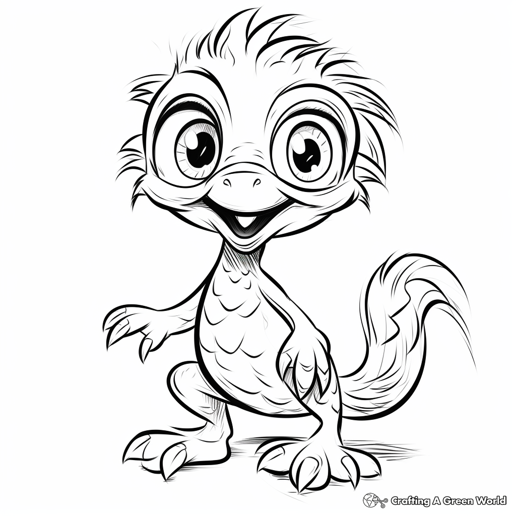 Baby Utahraptor Coloring Pages for Children 1