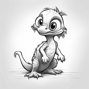 Baby Velociraptor Coloring Pages for Children 1