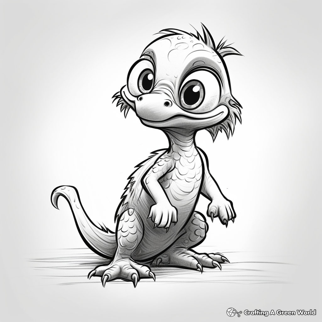 Baby Velociraptor Coloring Pages for Children 1