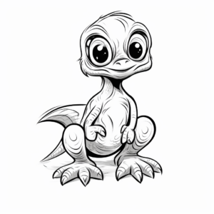 Baby Velociraptor Coloring Pages for Children 3