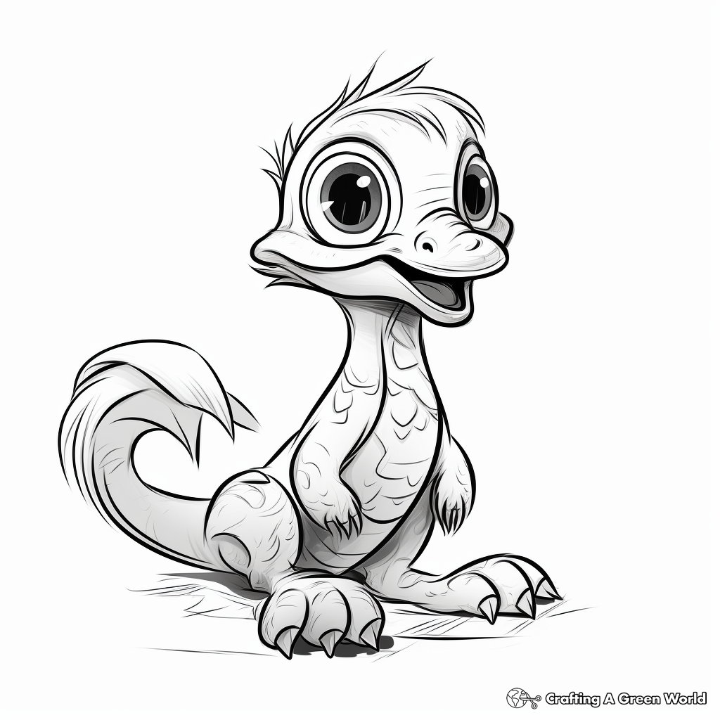 Baby Velociraptor Coloring Pages for Children 4