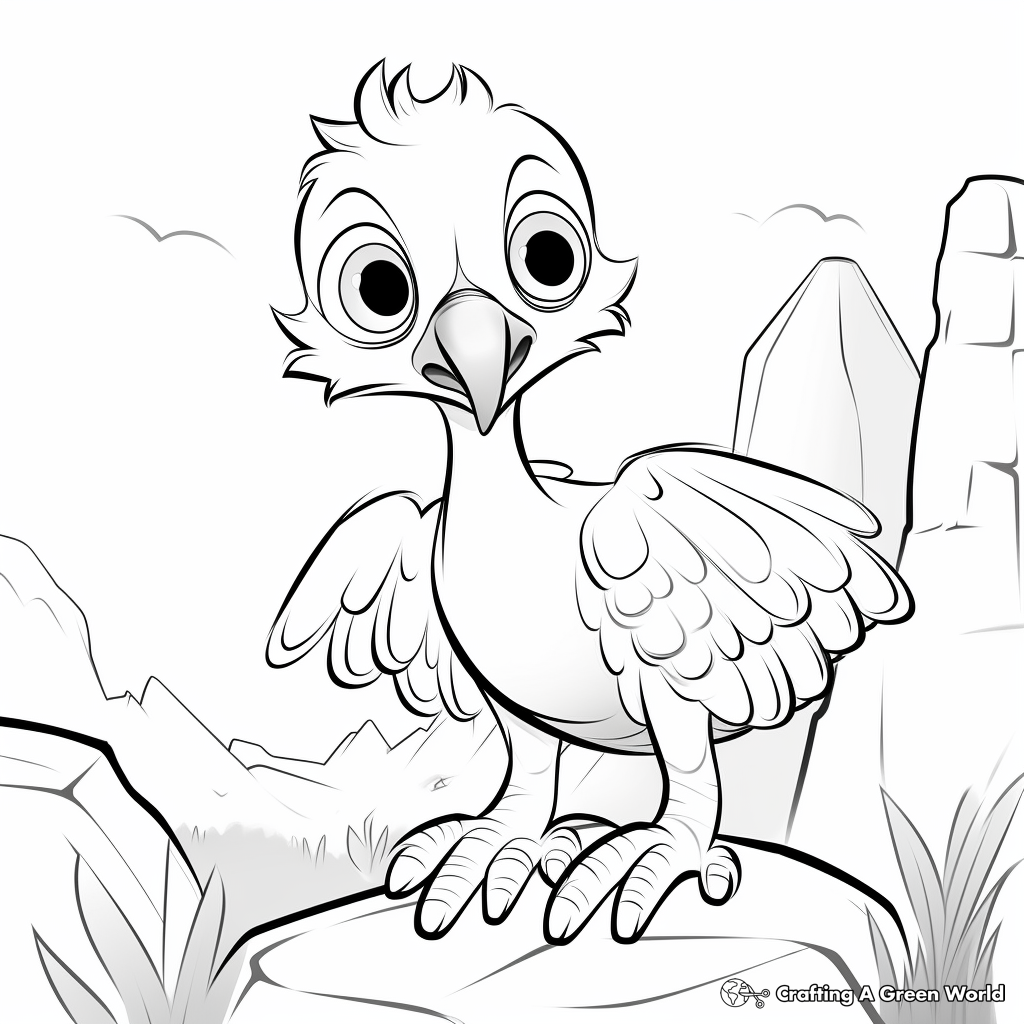 Baby Vulture Coloring Pages for Children 1