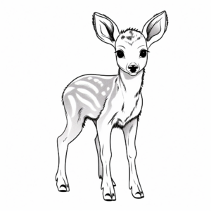 Baby White Tailed Deer: Cute and Cuddly Coloring Page 1