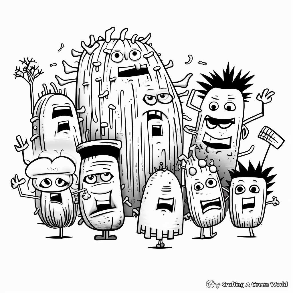 Bacteria Community Coloring Pages 2