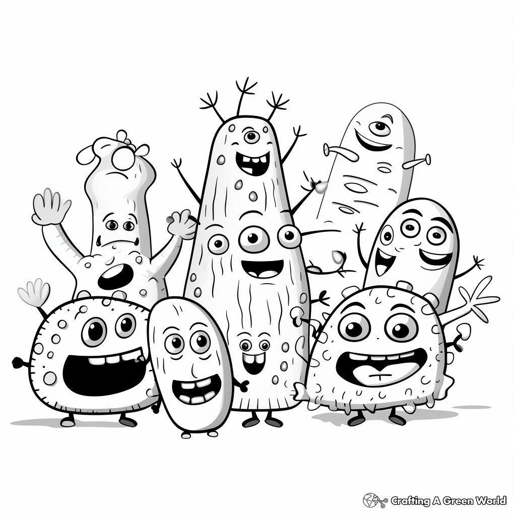 Bacteria Community Coloring Pages 3
