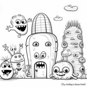 Bacteria Community Coloring Pages 4