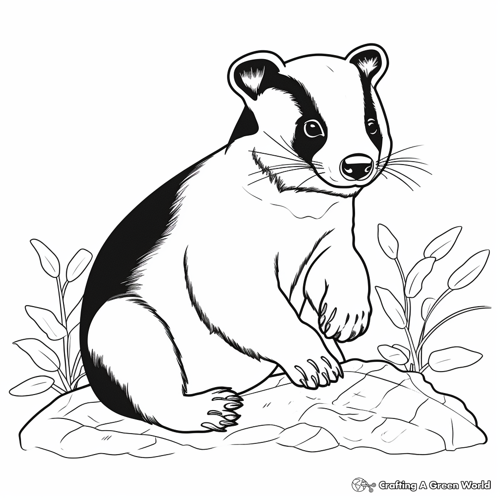 Badger and Friends: Woodland Creatures Coloring Pages 1