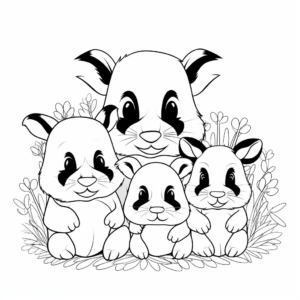Badger Family Coloring Pages for Kids 2