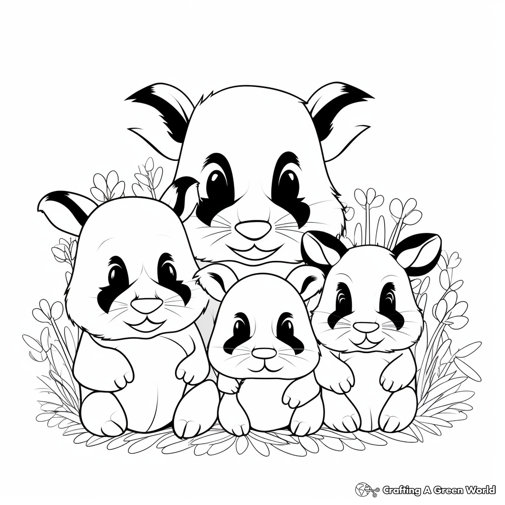 Badger Family Coloring Pages for Kids 2