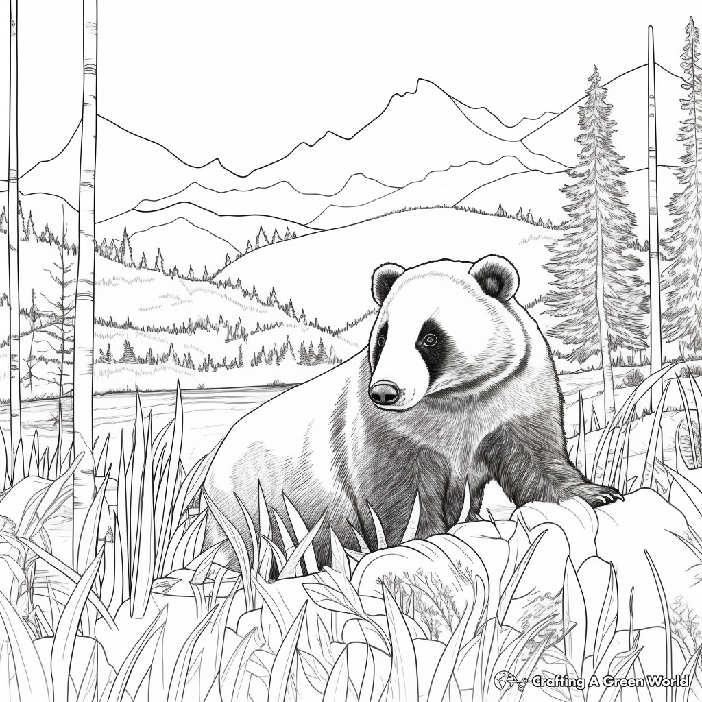 Badger Habitat Coloring Pages: From Forest to Plains 1