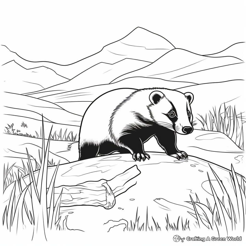 Badger Habitat Coloring Pages: From Forest to Plains 2