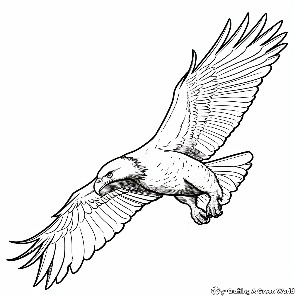 Bald Eagle in Flight Coloring Pages 3