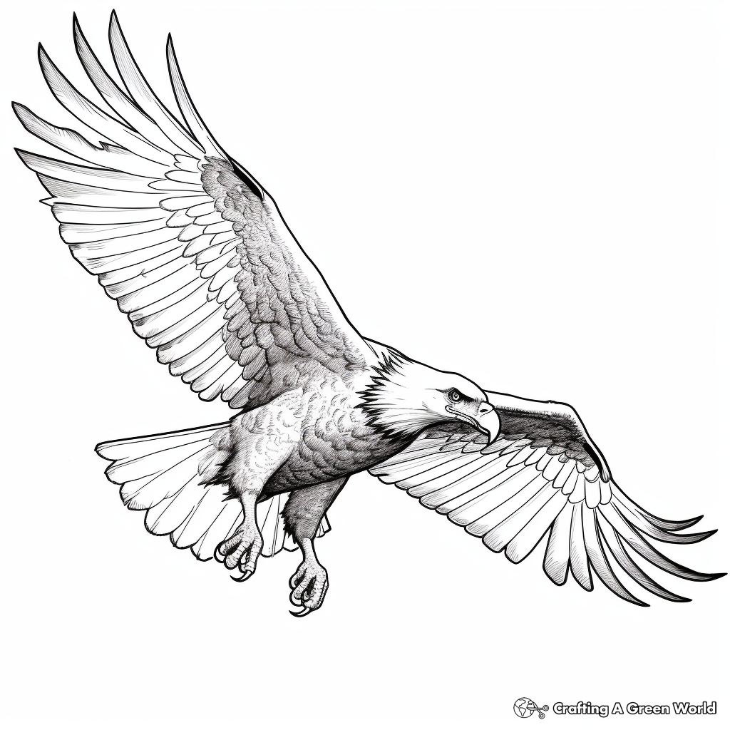 Bald Eagle in Flight Coloring Pages 4