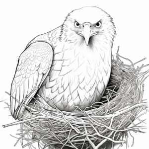 Bald Eagle Nest Coloring Sheet 1