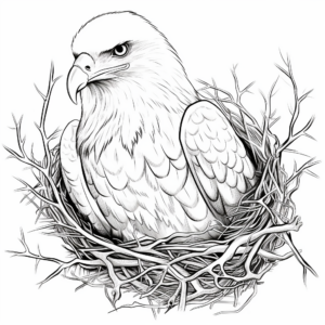 Bald Eagle Nest Coloring Sheet 3