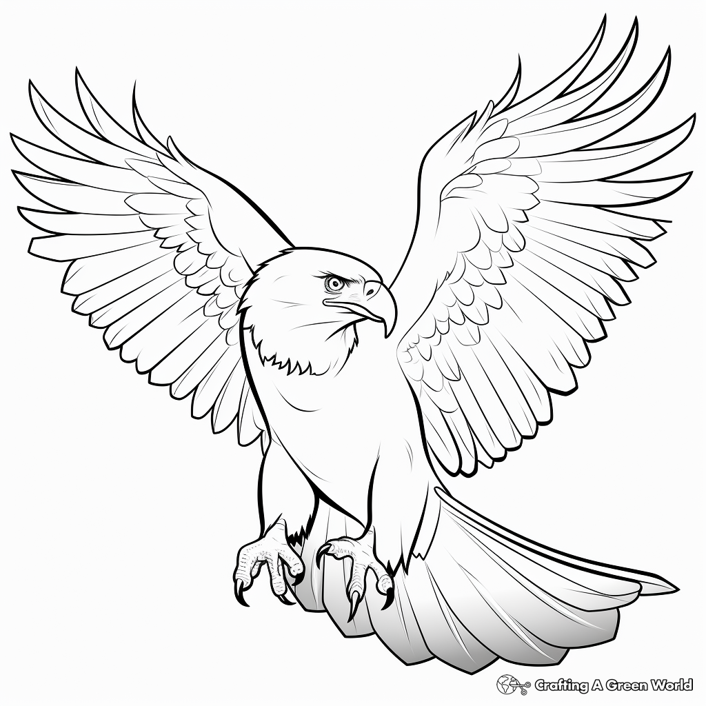 Bald Eagle with its Prey Coloring Page 1
