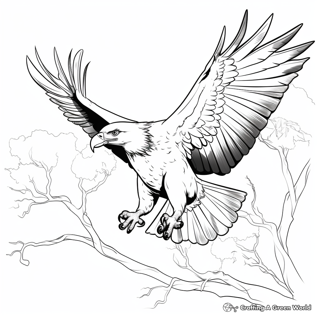 Bald Eagle with its Prey Coloring Page 3