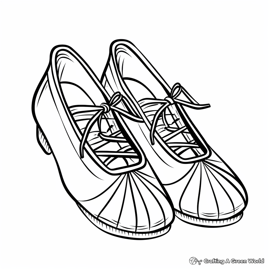 Ballet Pointe Shoes Toes Coloring Pages 2