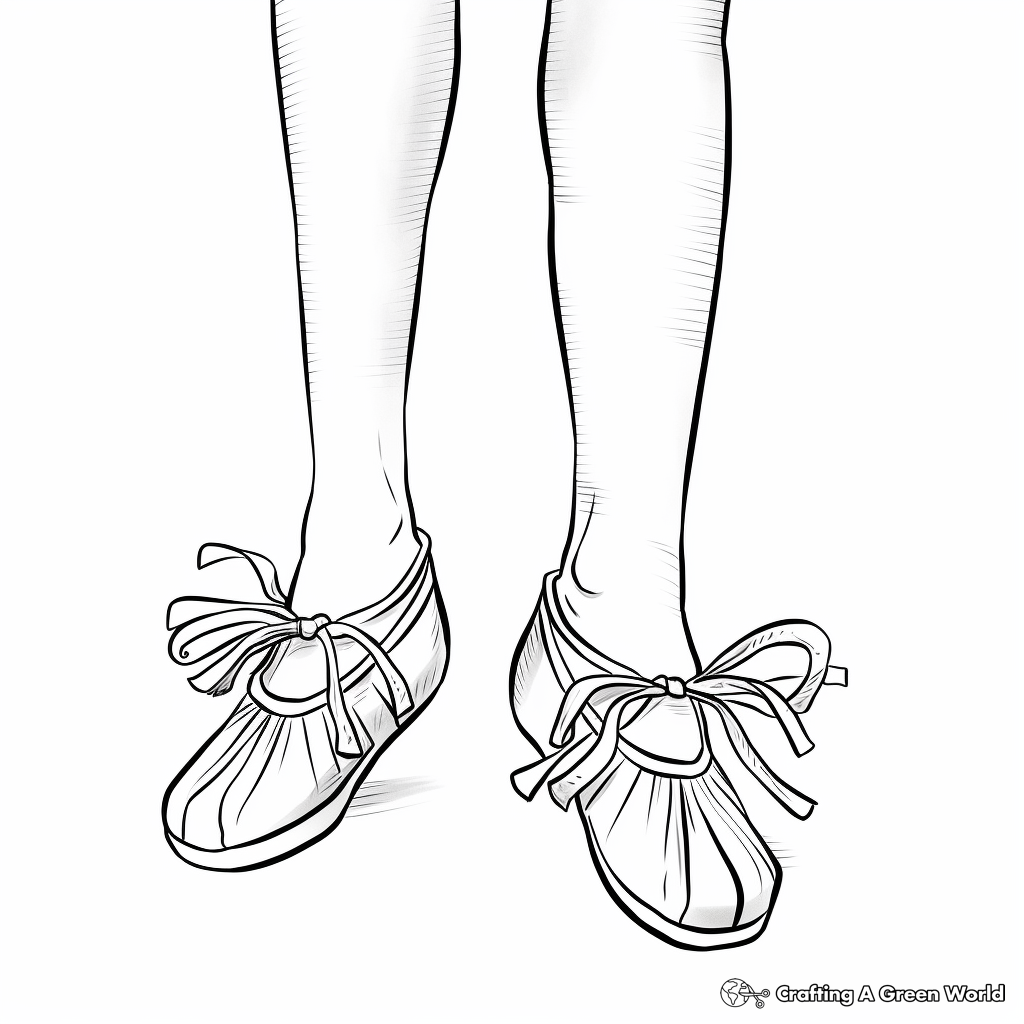 Ballet Pointe Shoes Toes Coloring Pages 3