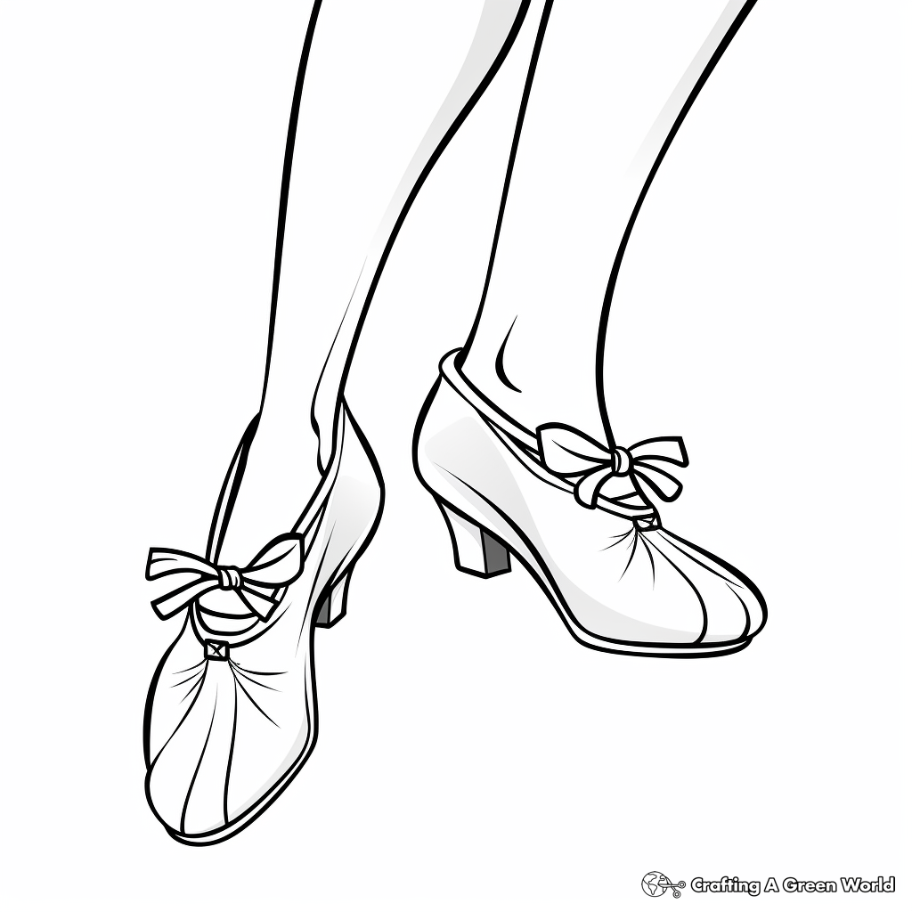 Ballet Pointe Shoes Toes Coloring Pages 4