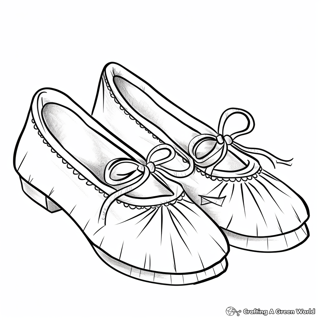 Ballet Slipper Coloring Pages for Kids 1