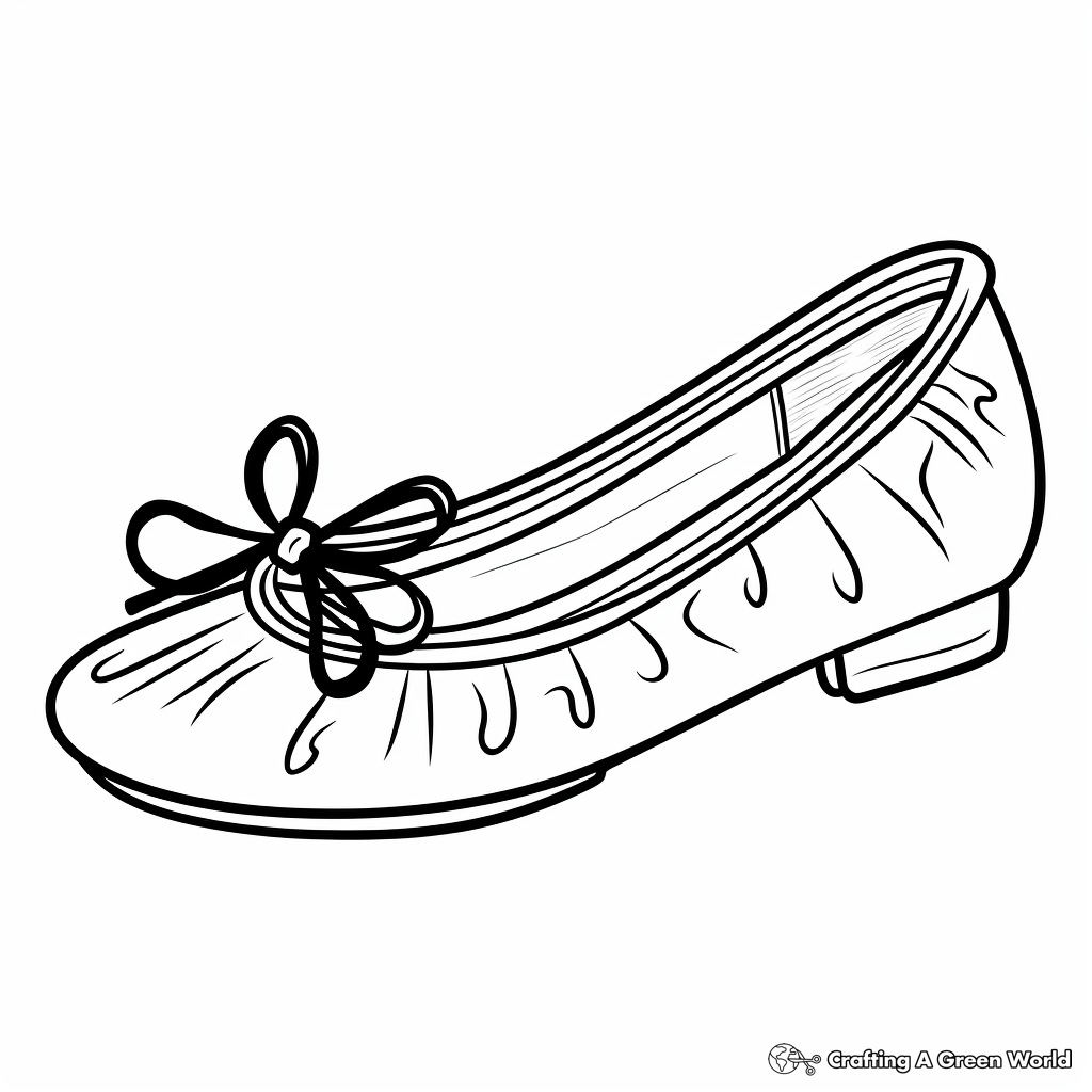 Ballet Slipper Coloring Pages for Kids 2