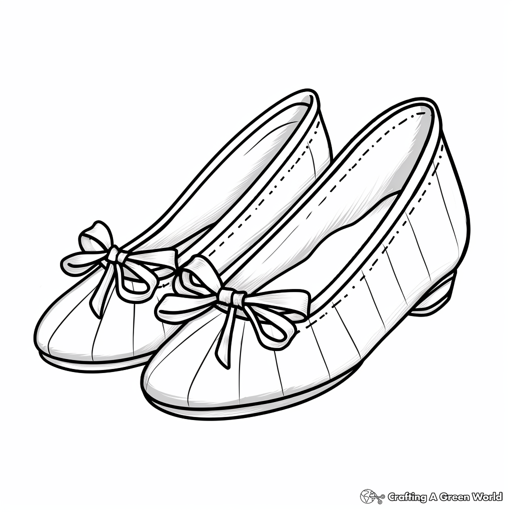 Ballet Slipper Coloring Pages for Kids 3