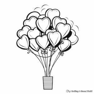 Balloon Bouquet Coloring Pages 1